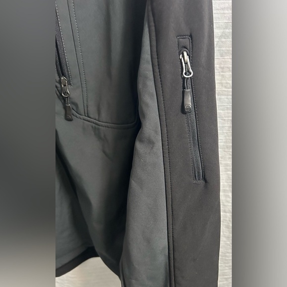 Free Country Mens Knit Fleece Jacket Black Full Zip Quilted Overlay Size XXL - Picture 5 of 10